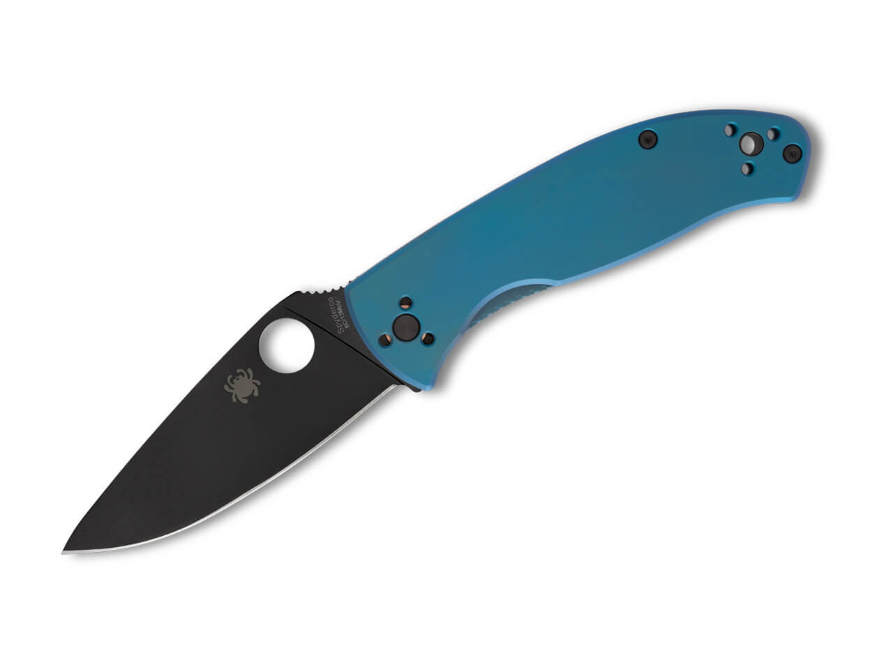 Spyderco Tenacious R.I.L. Blue Titanium Black Blade PlainEdge 